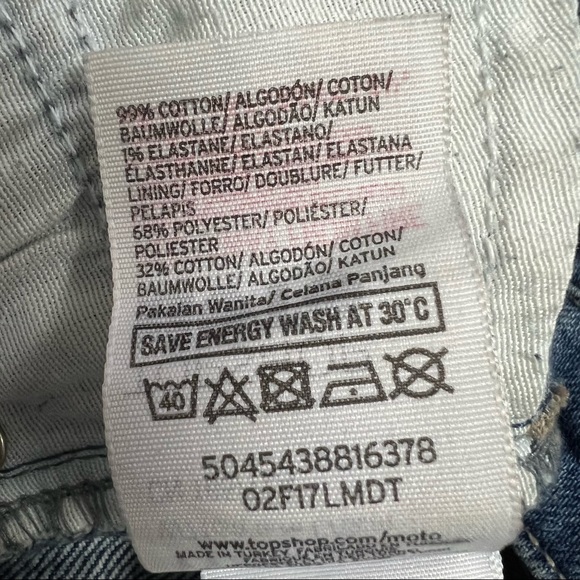 Topshop | Moto Dree Raw Hem Jeans Size W28L30 - Picture 6 of 10